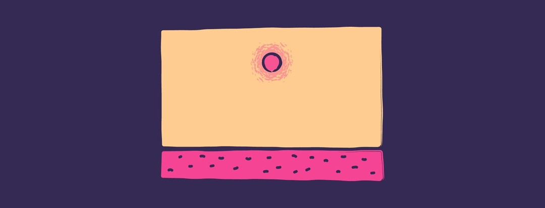 An abstract representation of an inflamed belly button.